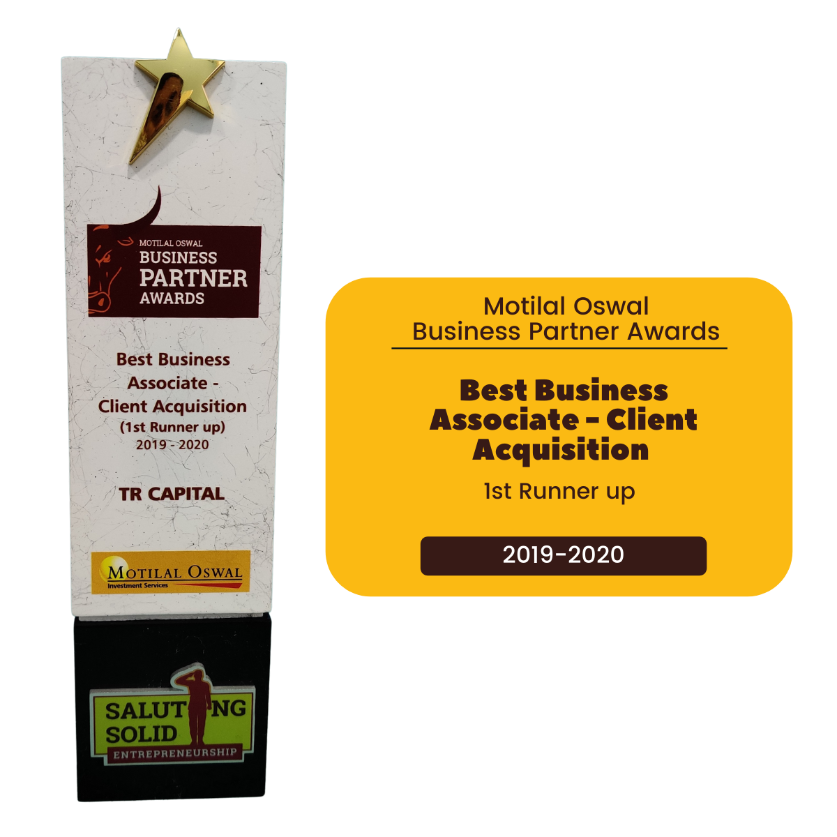 Best Business Associate - Client Acquisition (1st runner up) 2019-2020