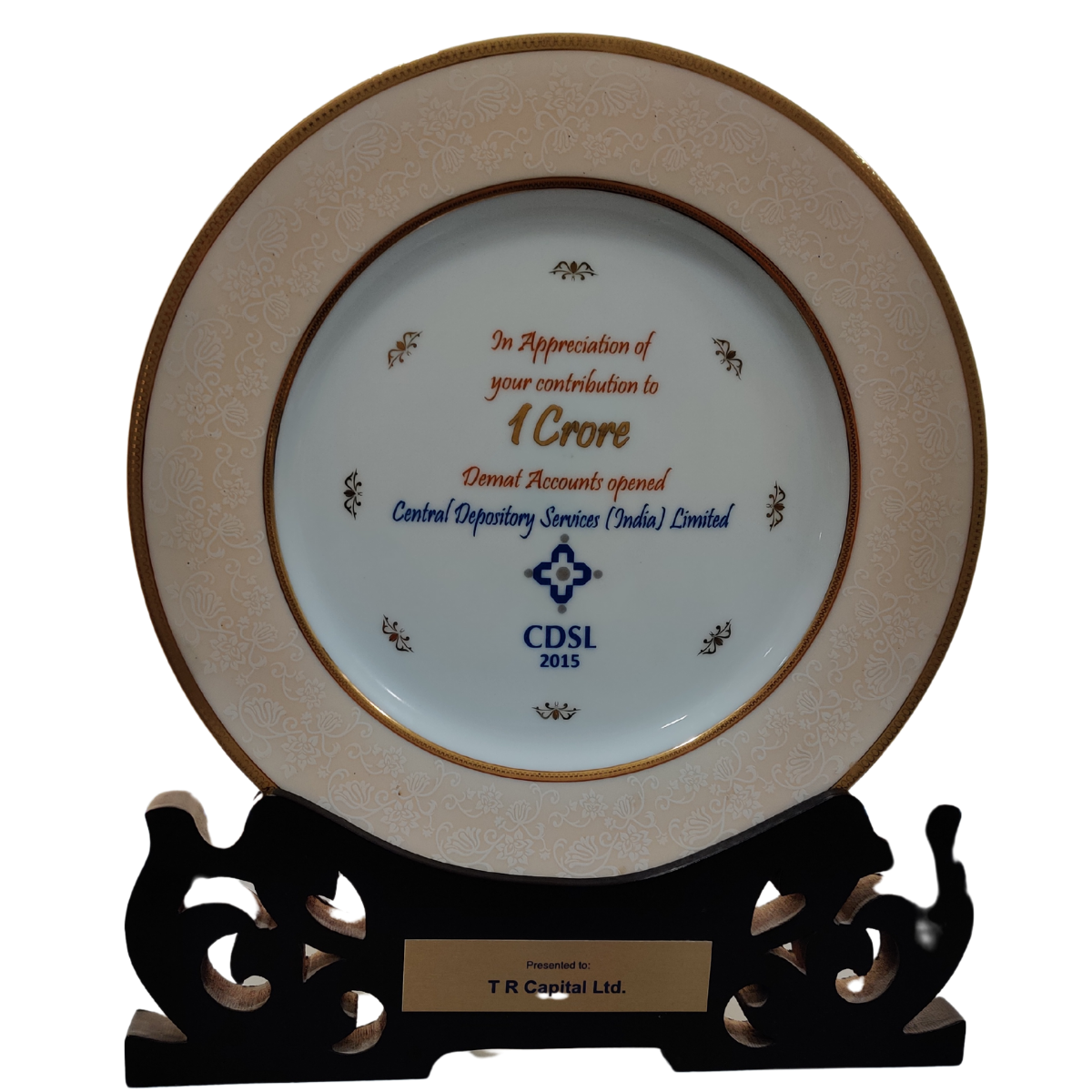 Appreciation from CDSL for Account Opening (2015)
